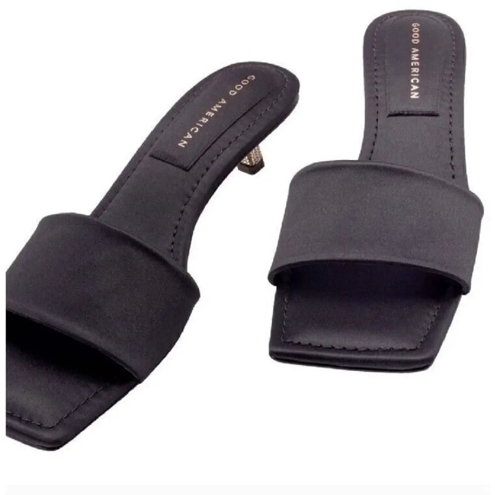 Good American Kickstand Slide Sandal Women's Size 10.5 Black